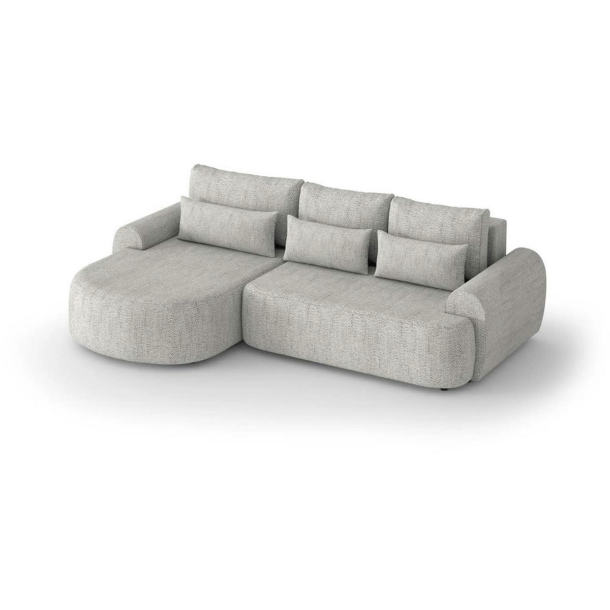 ECKSCHLAFSOFA Olivio L Beige - Beige/Schwarz, Kunststoff/Textil (266/170cm) - Beautysofa