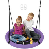 KINDERSCHAUKEL, Lila+Schwarz, Metall, Netzstoff - Lila, Metall (98/98cm) - AIYAPLAY