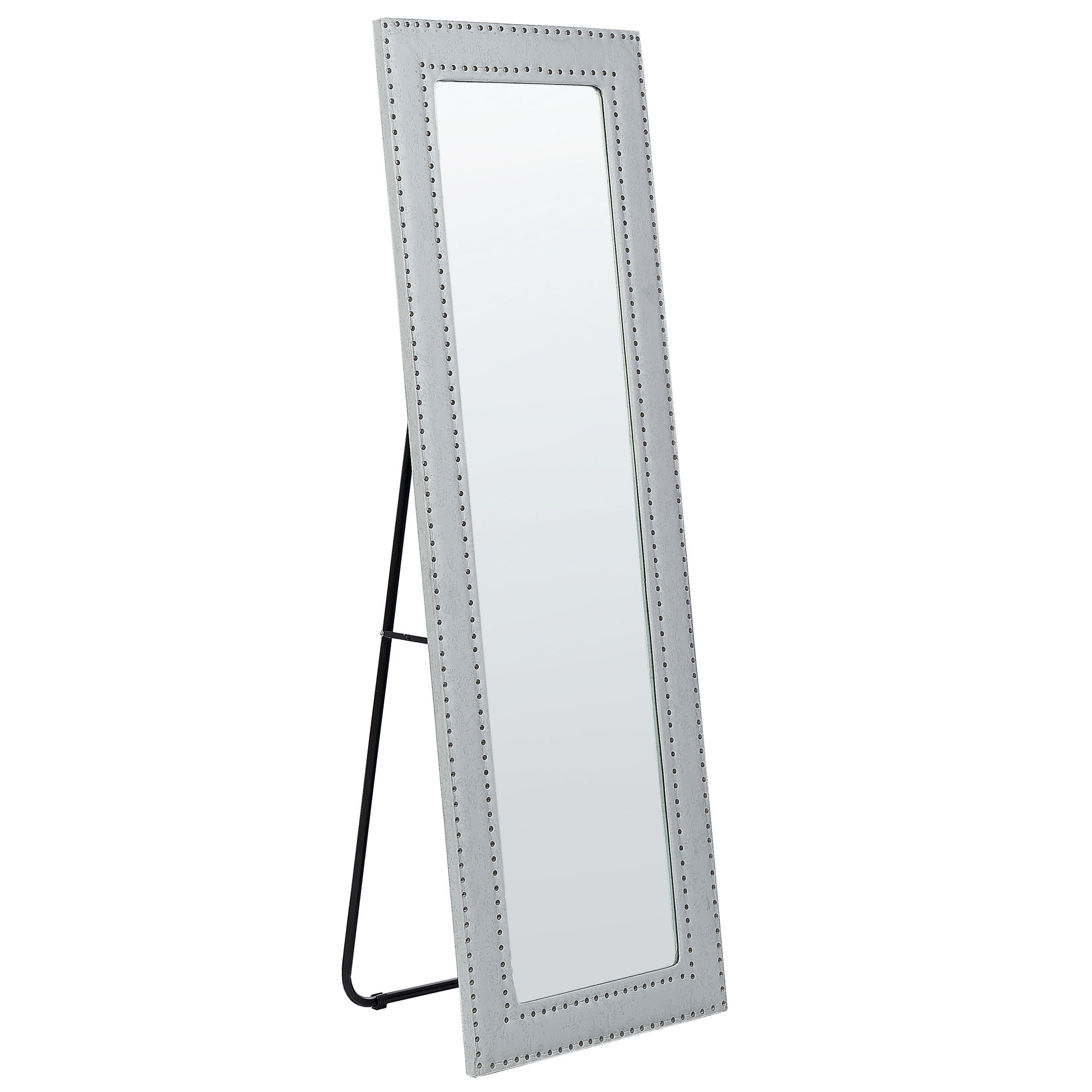 Beliani STOJACÍ ZRCADLO z Umělá kůže 50/150 cm Světle šedé Locronan