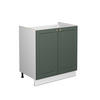 WASCHBECKENUNTERSCHRANK Fame-Line Grün-Gold Landhaus 80 x 82 cm ohne AP - Weiß/Grün, Holzwerkstoff (80/82/51.6cm) - Vicco