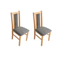 ESSZIMMERSTUHL - 2er-Set Bos 14 grandson aston 6 - Eichefarben/Graubraun, Holz (43/94/40cm) - Leaf Design