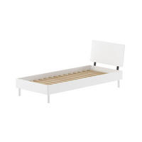 EINZELBETT 90x200 Keeley Buche Weiß Holz Kopfteil Komfort Stabil - Weiß, Holz (90/200cm) - 58aufmkessel