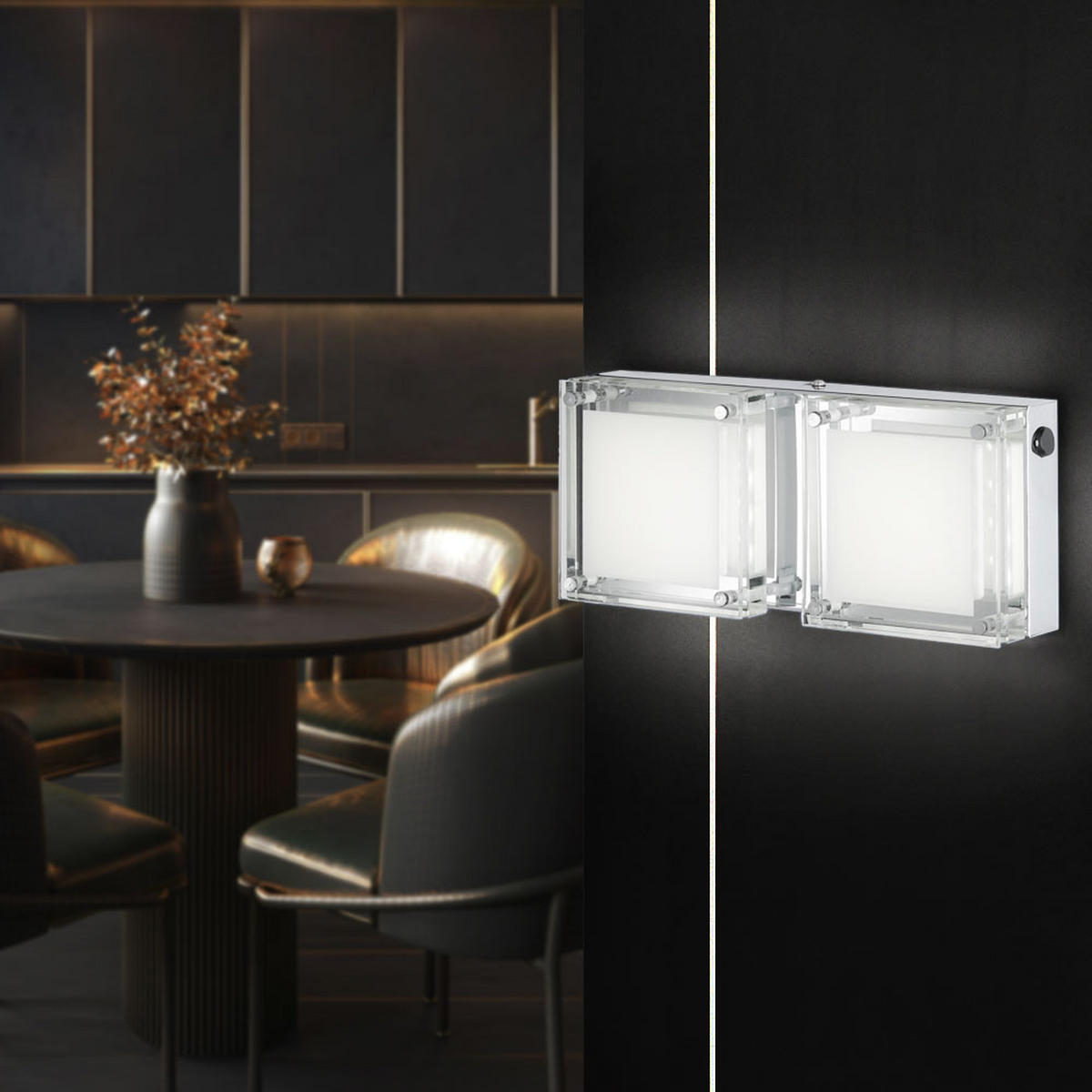 LED WANDLEUCHTE Metall Silber - Silberfarben, Glas (120/12/28cm) - Wofi