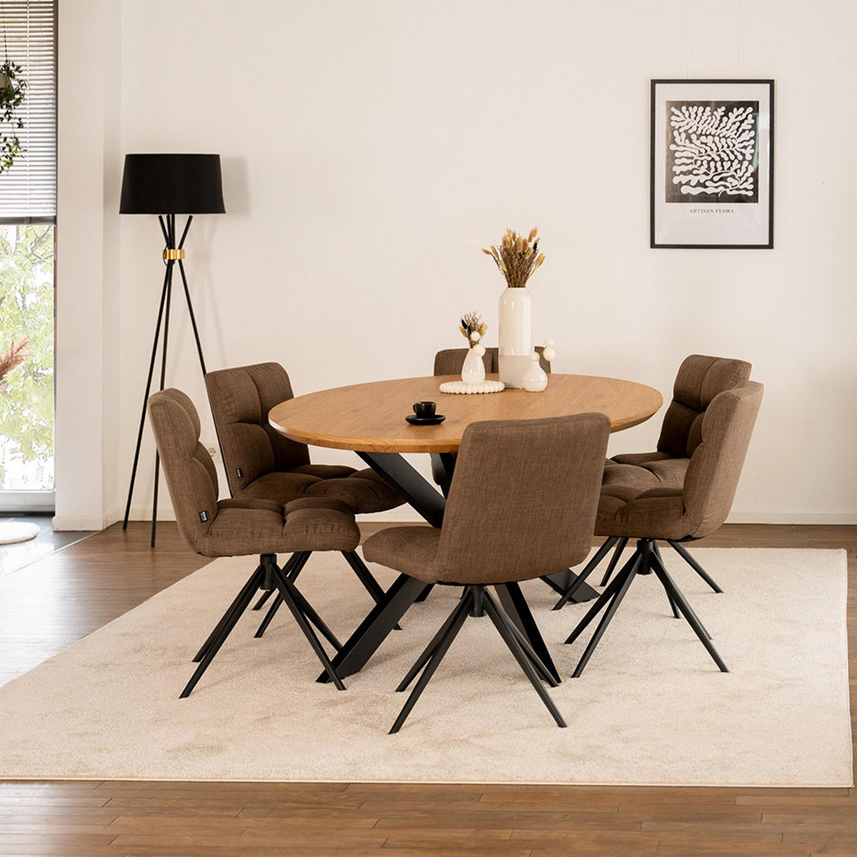 ESSTISCH OVAL AVENTIS - Light Oak, 200 x 120 cm - Hellbraun, Holz (200/120/4cm) - Home Deluxe