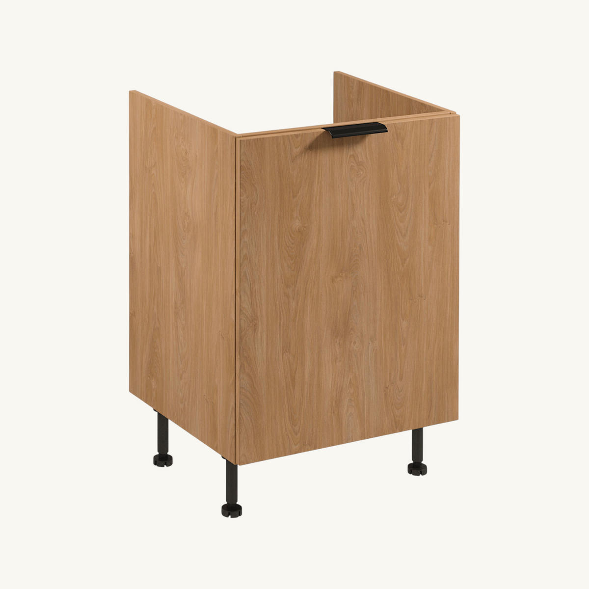 KÜCHENZEILE 240 cm Livaro – KU-S27 – Sonoma Eiche - Schwarz/Sonoma Eiche, Holzwerkstoff/Metall (240/247/60cm) - hi-markt