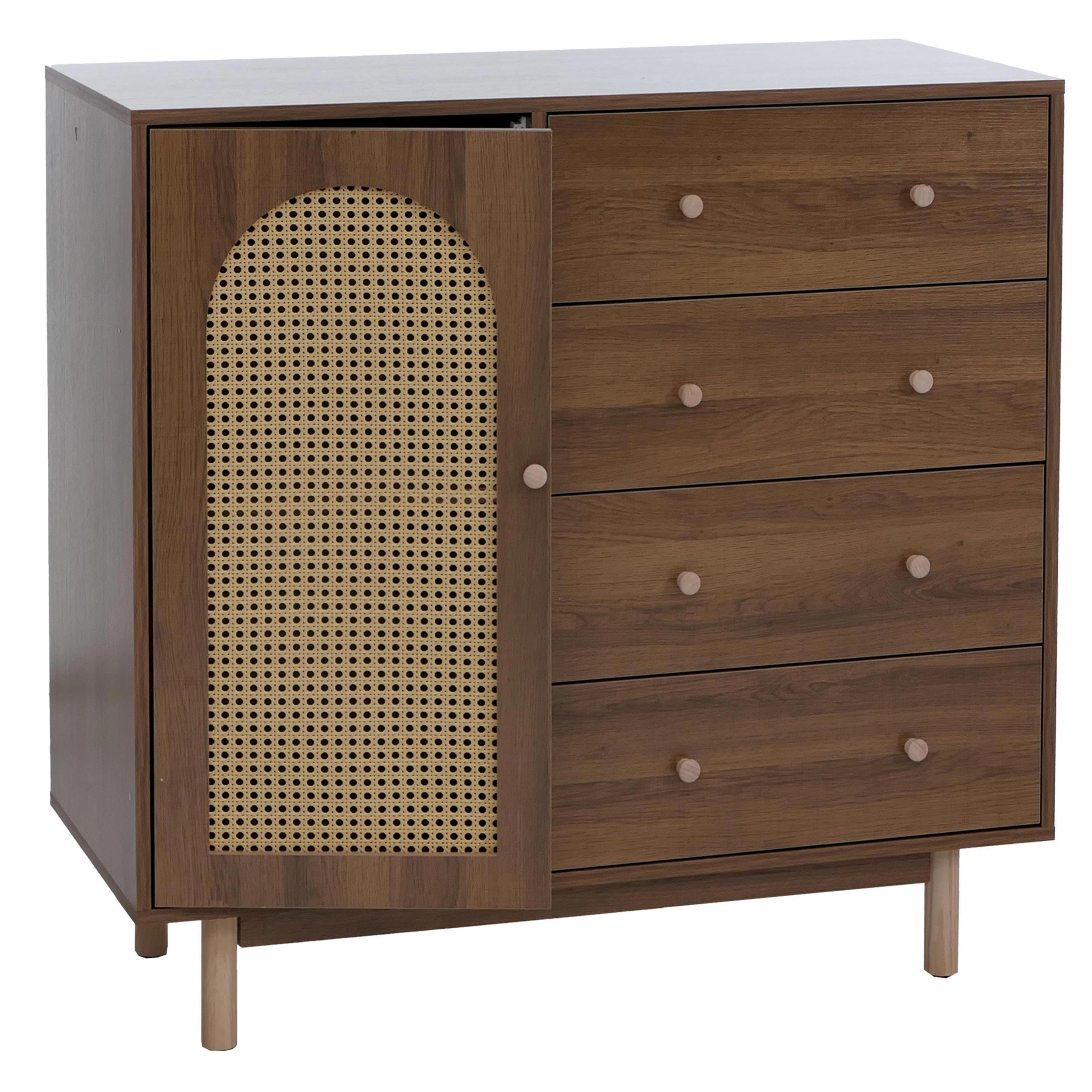 KOMODA Hnědá - hnědá, dřevo (100/95/40cm) - MCW