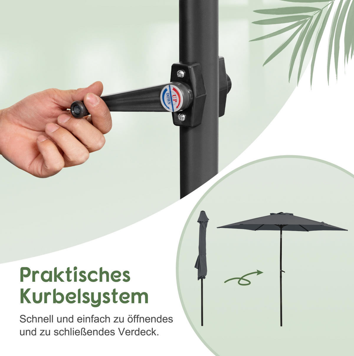 AMPELSCHIRM aus Stahl 294x294x250 cm in Beige mit Kurbel & Neigefunktion - Beige, Metall (294/294cm) - Modfu