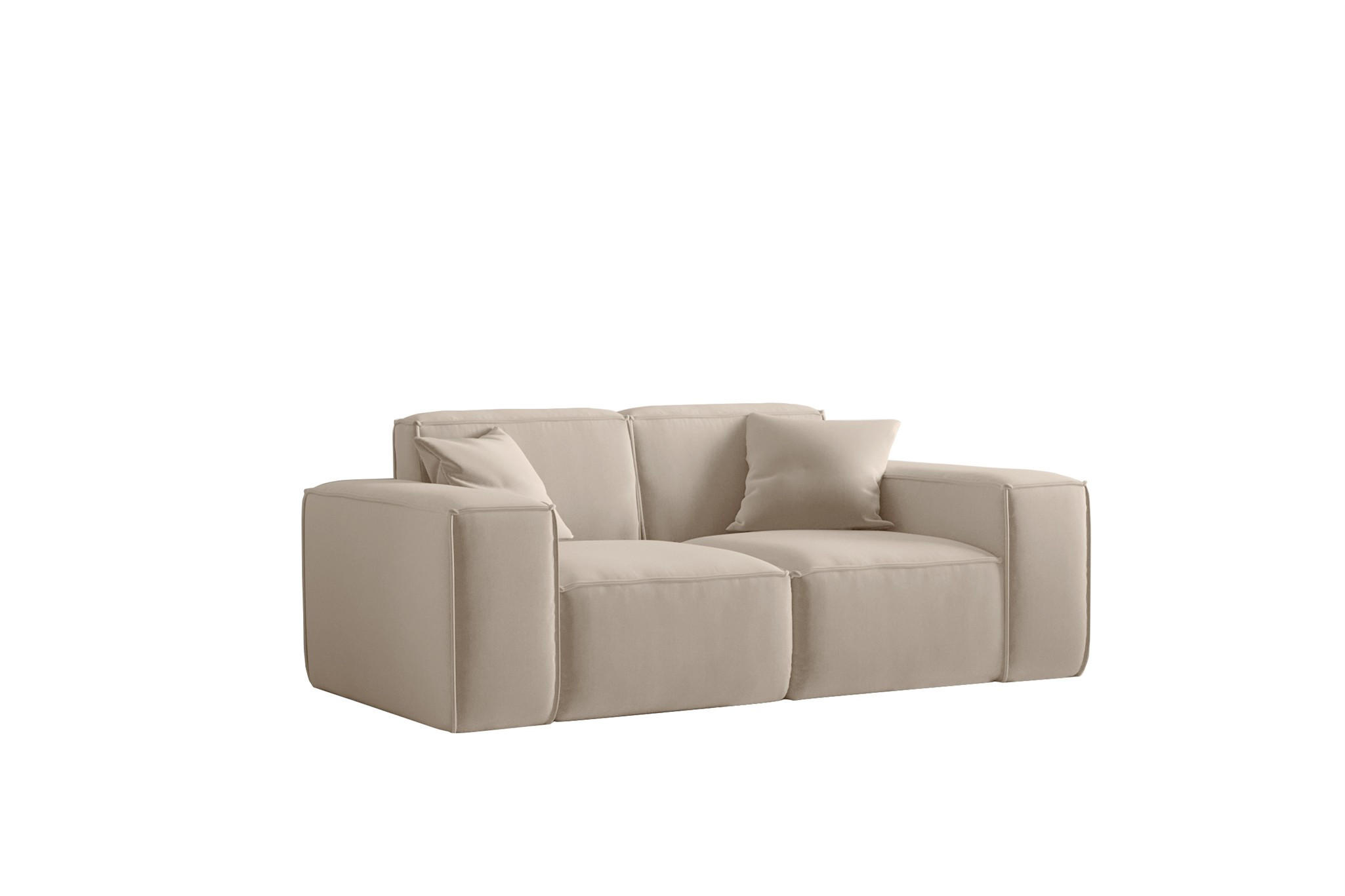 SOFA Celes Premium 2-sitzer Opera Velvet - Sandfarben, Holzwerkstoff/Textil (186/73/88cm) - Fun Möbel