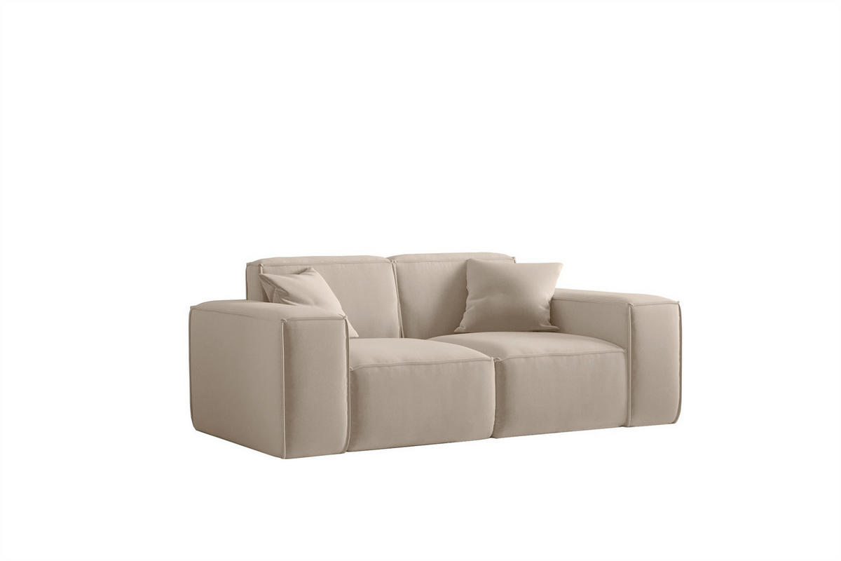 SOFA Celes Premium 2-sitzer Opera Velvet - Sandfarben, Holzwerkstoff/Textil (186/73/88cm) - Fun Möbel
