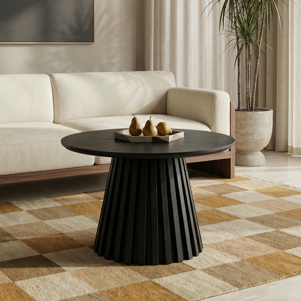 COUCHTISCH rund Schwarz 60/60/40 cm - Schwarz, Holzwerkstoff (60/60/40cm) - Furnhouse