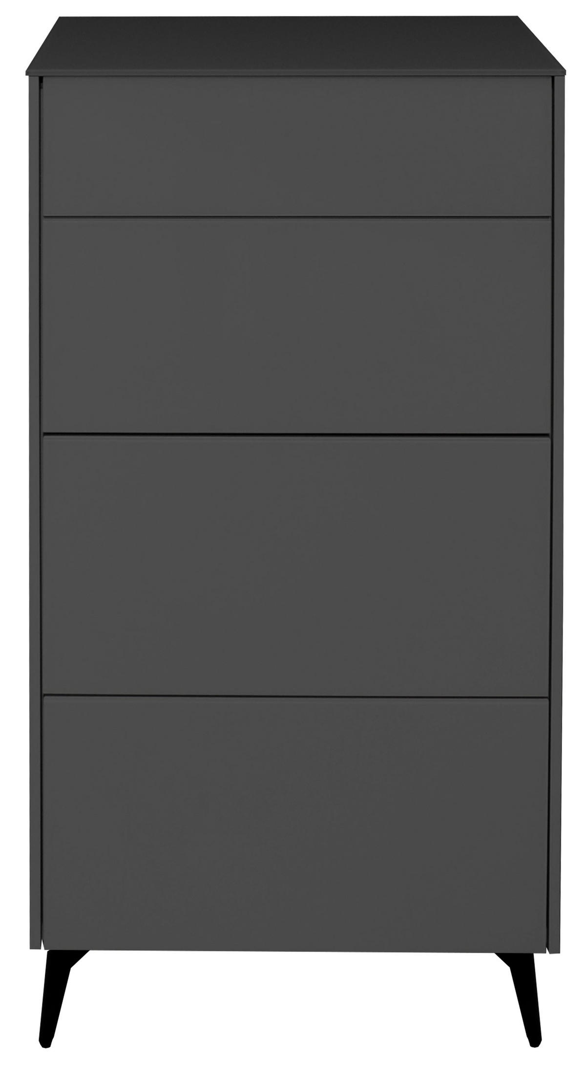 KOMMODE Elfi 52x42x104 Hochglanz Anthrazit/Glas Anthrazit - Anthrazit, Holzwerkstoff (52/104/42cm) - 58aufmkessel