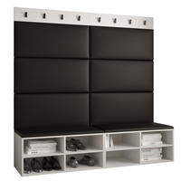 GARDEROBEN-SET 168/184/42 - Schwarz/Weiß, Holz/Kunststoff (168/184/42cm) - MÖBEL KRYSPOL