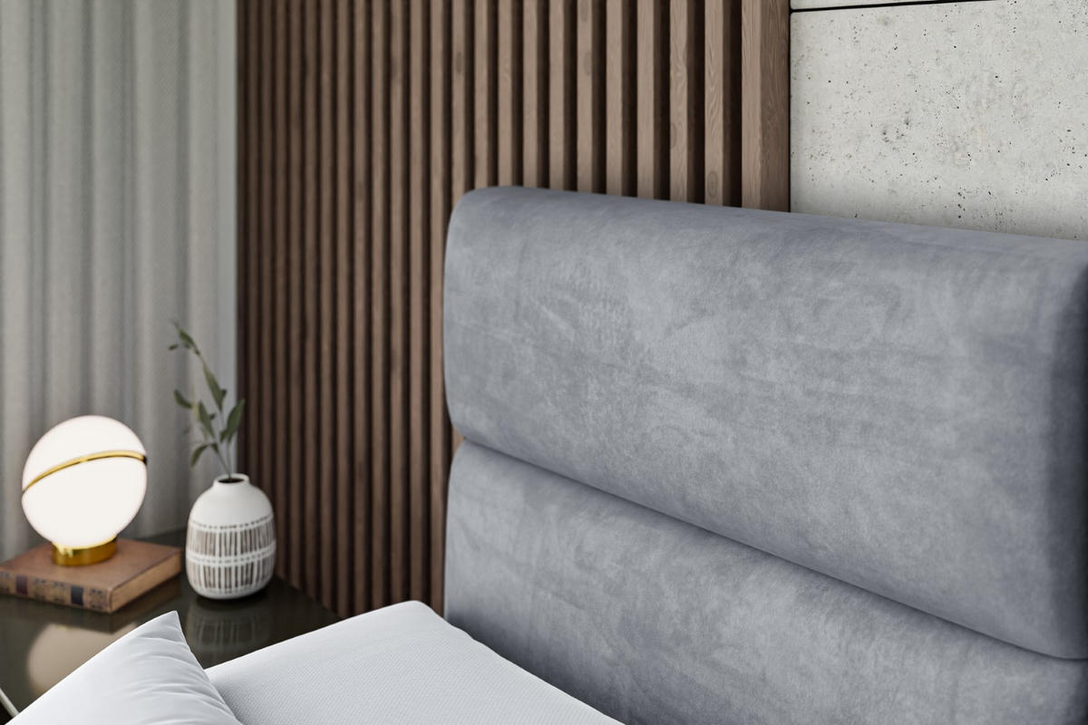BOXSPRINGBETT BOXI3-Z KING - 200x200 - H3/H4 - Grau - Grau, Holzwerkstoff (200/200cm) - ALTDECOR