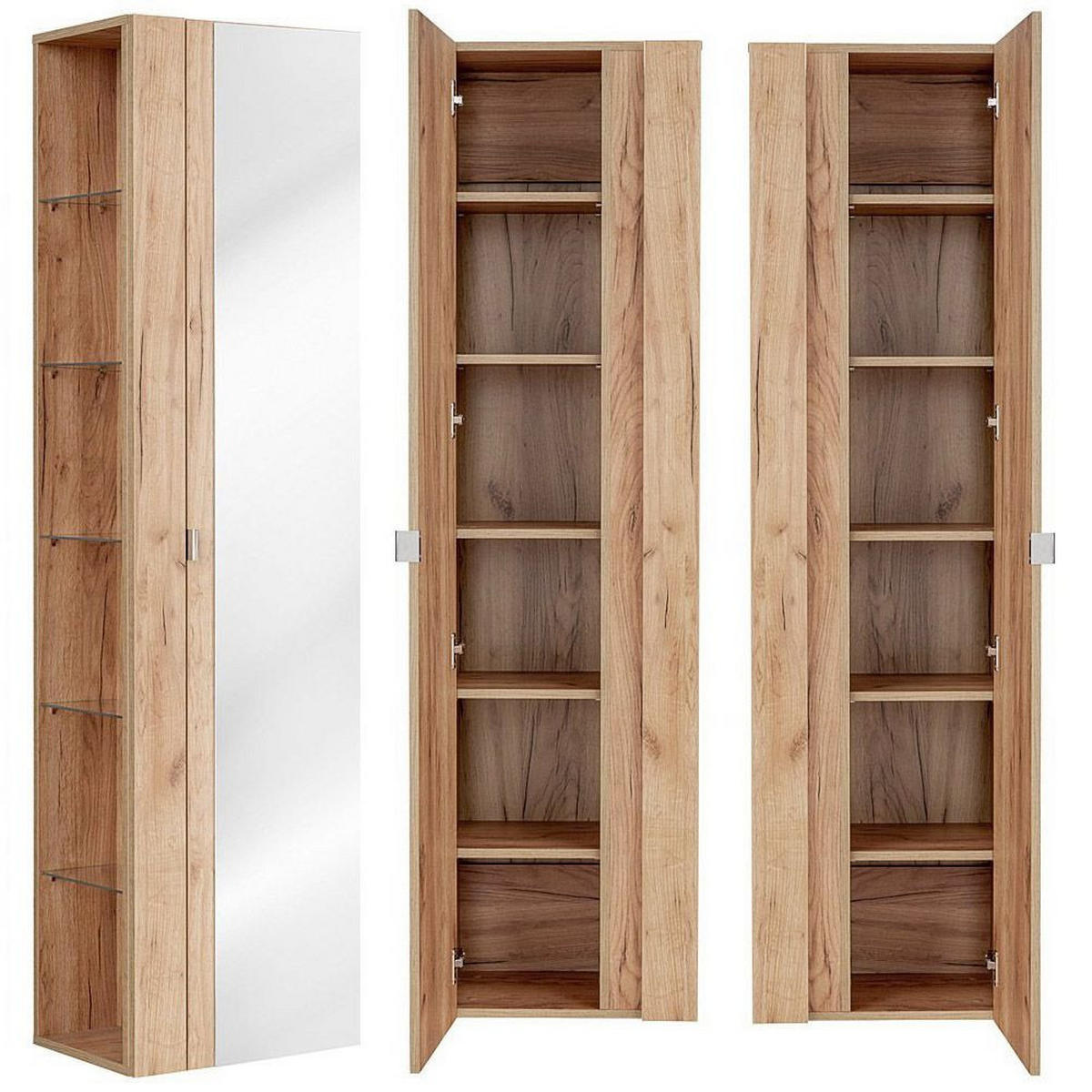 BADMÖBEL-SET 3-TLG. Toskana-56 - Braun, Holzwerkstoff (205/190/46cm) - Lomado