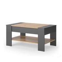 COUCHTISCH August Goldkraft Eiche/Anthrazit 99.6 x 58.8 cm mit Schublade - Anthrazit/Eiche Wotan, Holzwerkstoff (58.8/99.6/48.2cm) - Vicco