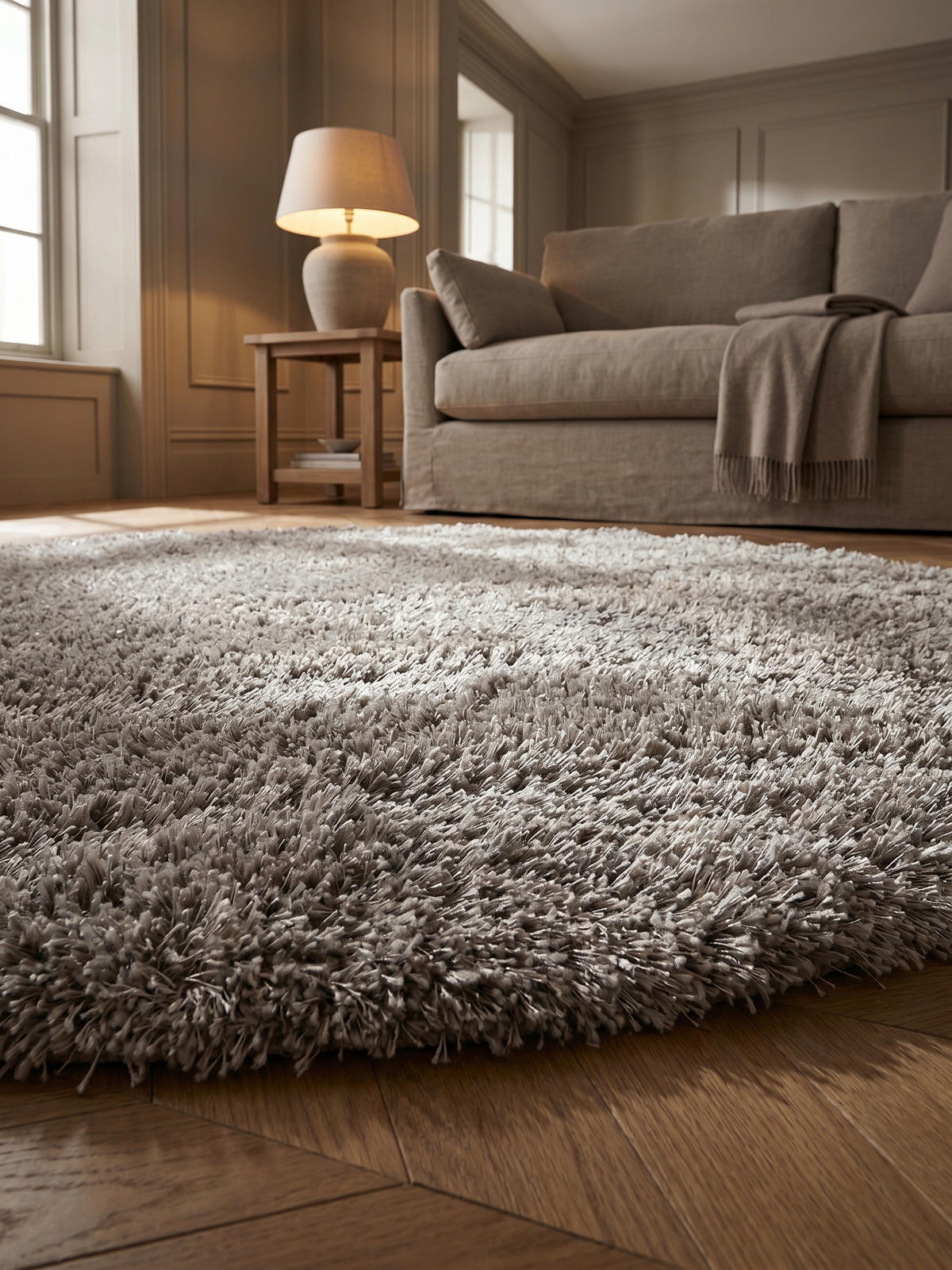 HOCHFLORTEPPICH Shaggy Uni Kuschelig Waschbar Wohnzimmer Rund Beige 160x160 cm – SALZACH - Beige, Textil (160/160cm) - KADIMA DESIGN
