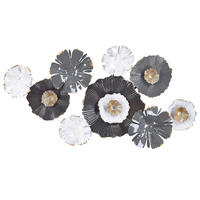 WANDDEKORATION Metall grau Potassium - Grau, Metall (90/49/6cm) - Beliani