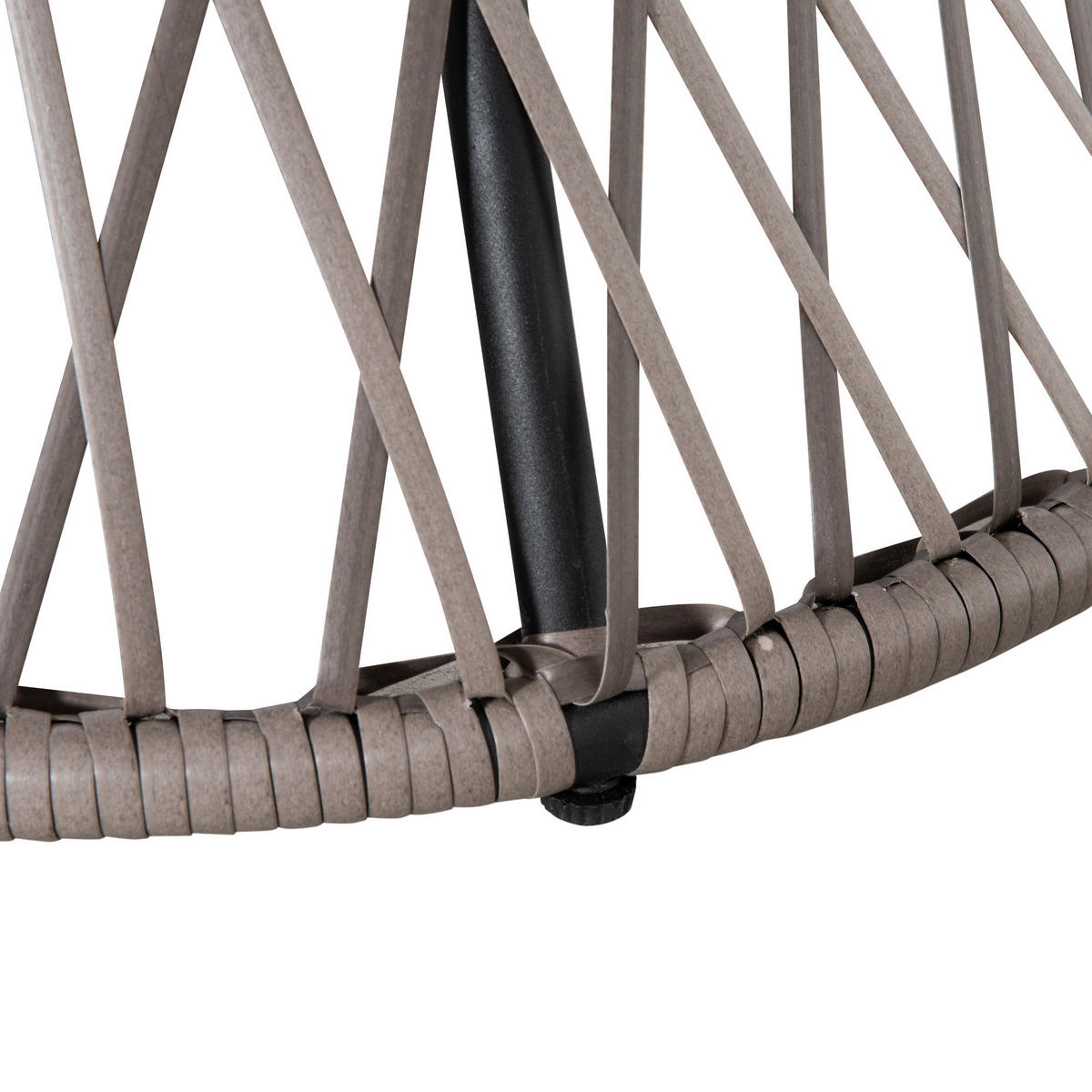 GARTEN-RELAXSESSEL DE-13563 360° drehbar, geflochtene Resine Grau - Grau, Metall (97/86/87cm) - ComfortXL