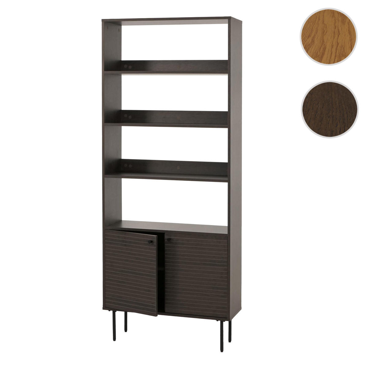 BÜCHERREGAL Dunkelbraun - Dunkelbraun, Metall (80/200/30cm) - MCW