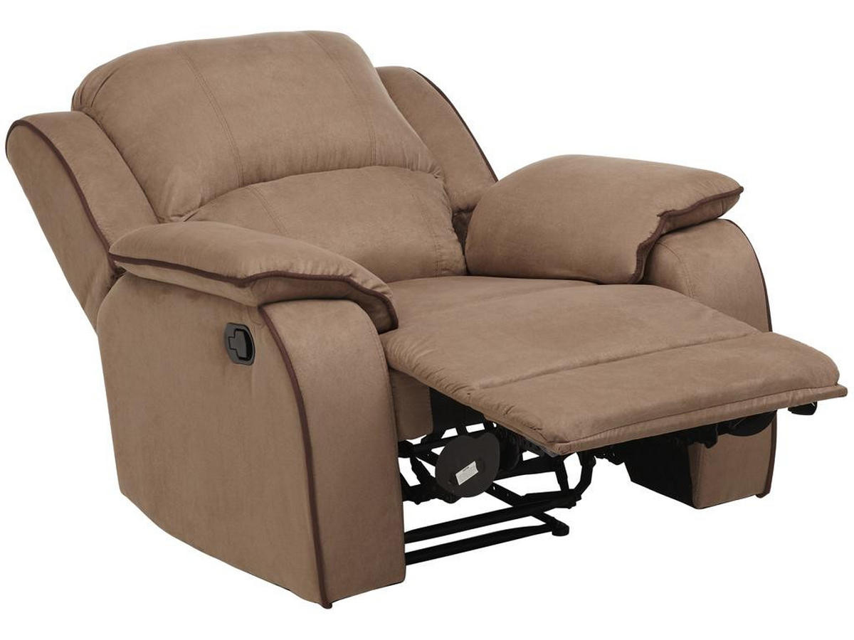 RELAXSESSEL Fernsehsessel - Microfaser - Taupe - HERNANI - Braun, Textil (96/99/100cm) - Vente-Unique