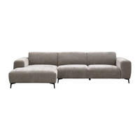 SOFA - 5 Personen - stoff - taupe Sapigo - Taupe, Textil (306/80/98cm) - Vente-Unique