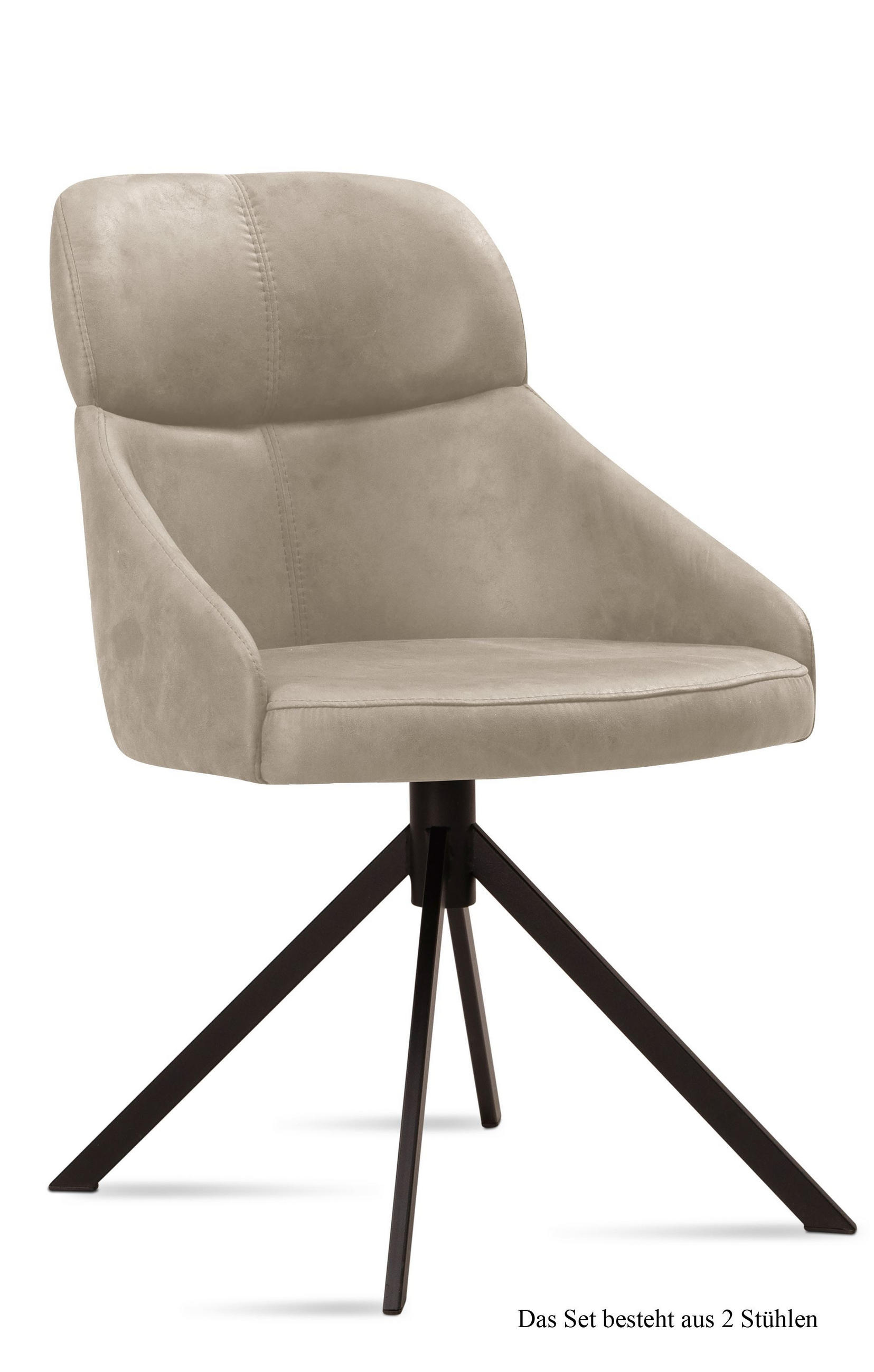ESSZIMMERSTUHL (2er-Set) Deanna 52x82x63 Schwarz/Natur - Schwarz/Naturfarben, Kunststoff (63/82/52cm) - 58aufmkessel