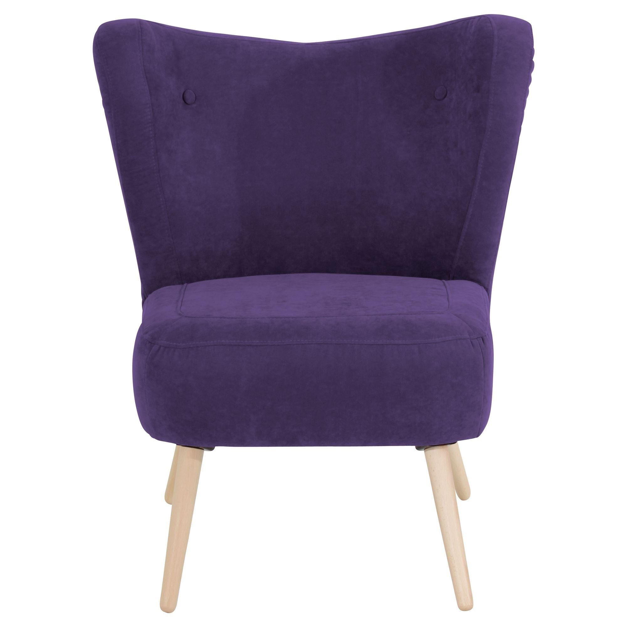 SESSEL Kathy Bezug Veloursstoff Buche natur / violett - Lila, Kunststoff (70/86/69cm) - 58aufmkessel