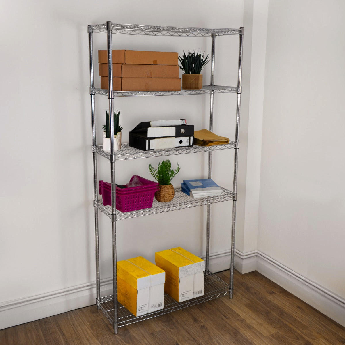 DRAHTREGAL 45cm x 90cm x 180cm - Silberfarben, Metall (90/180/45cm)