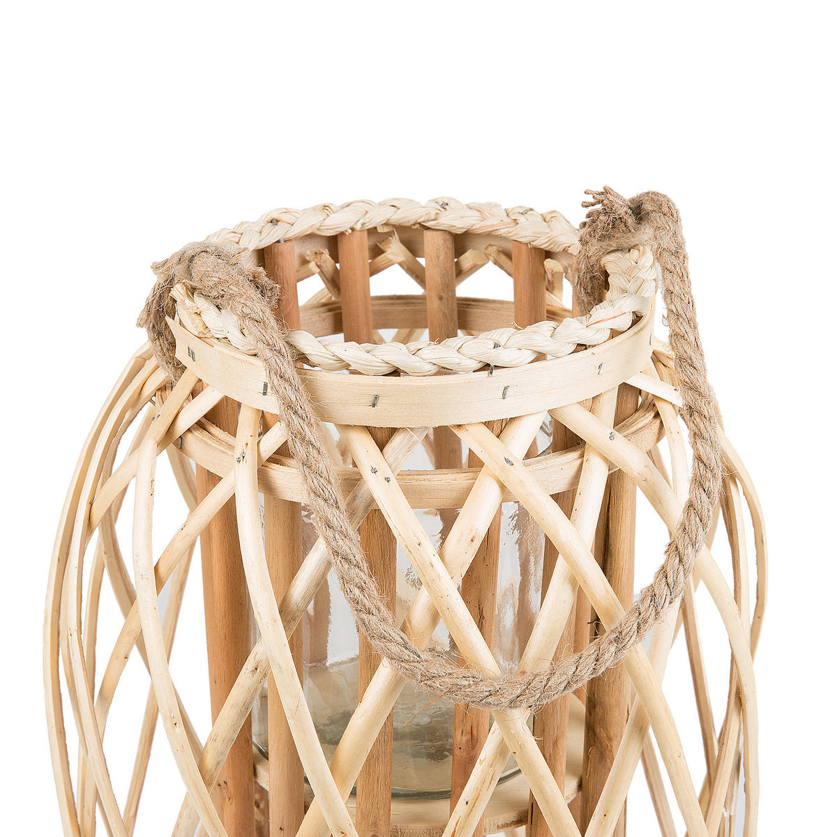 LATERNE Heller Holzfarbton Mauritius - Hellbraun, Holz (26/40/26cm) - Beliani