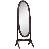 STANDSPIEGEL DE-17941 ovales Design mit verstellbarem Winkel Kaffee - Braun, Holzwerkstoff (48/147/46cm) - ComfortXL