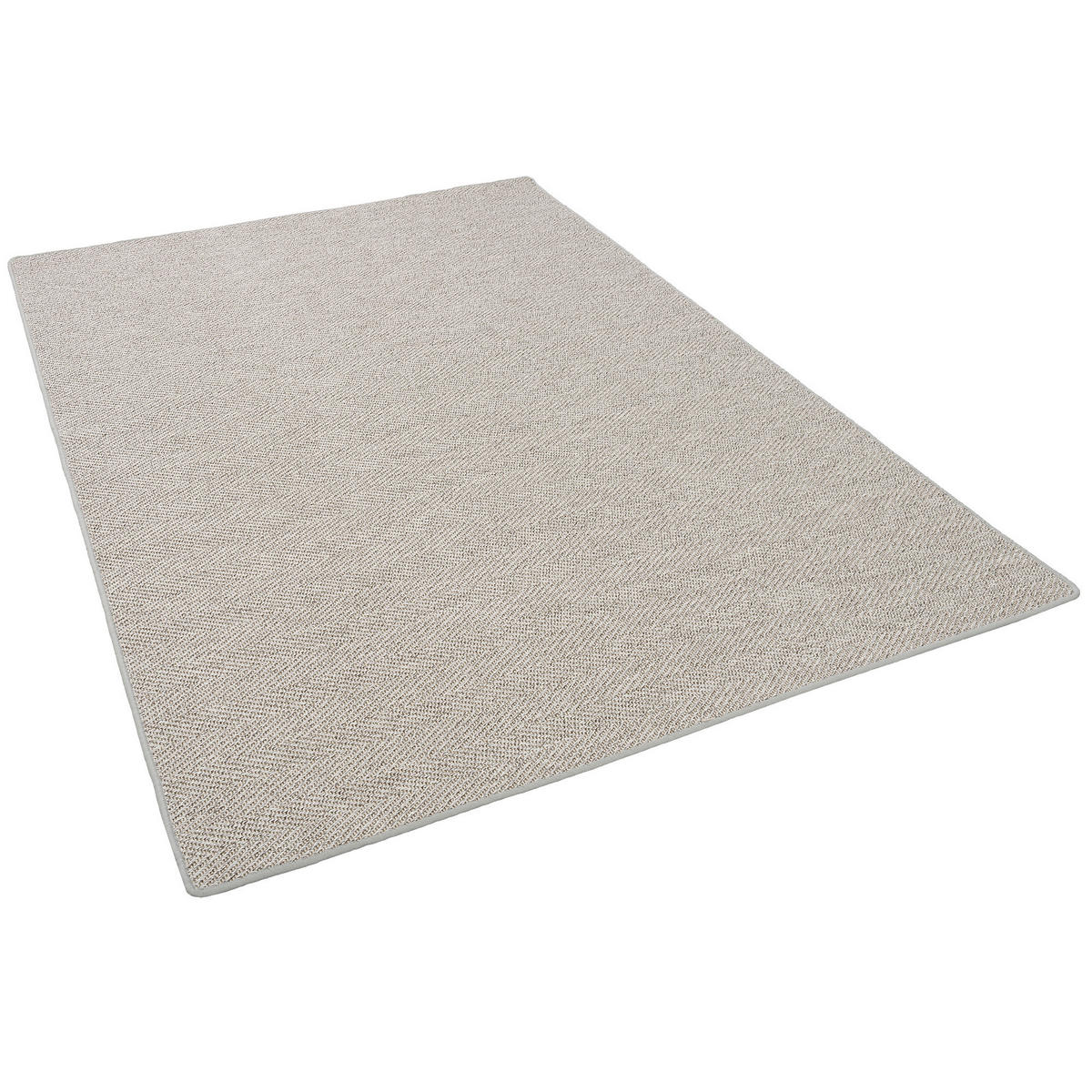 SISAL-OPTIK DESIGNER FLACHGEWEBE TEPPICH PURE MELIERT - Hellgrau, Textil (133/133cm) - Snapstyle