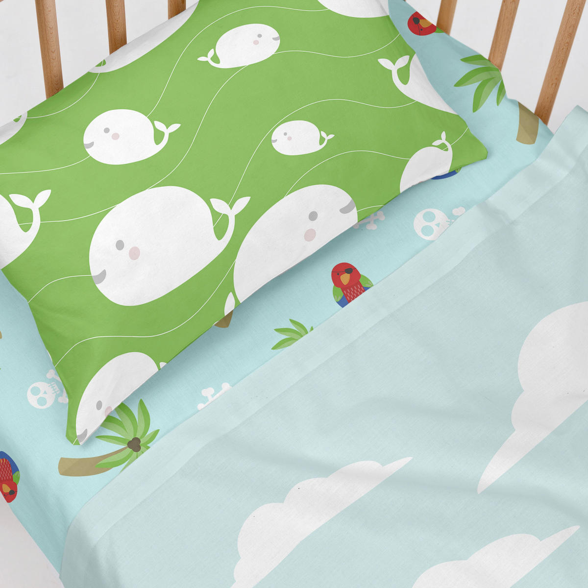 BETTWÄSCHE 2er-Set teiliges pirata 120x180 cm (kinderbett) mehrfarbig - Multicolor, Textil (120/180cm) - Happy Friday