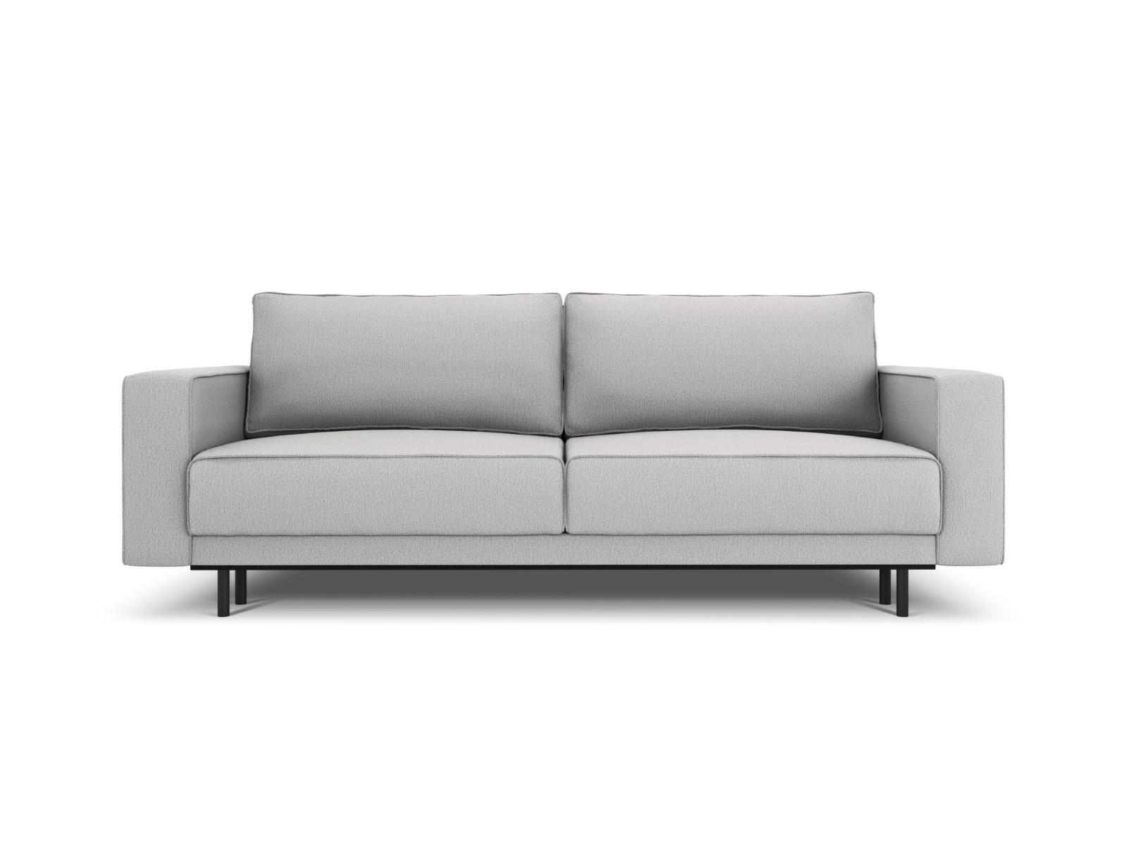 AUSKLAPPBARES-SOFA mit Bettkasten Caro aus strukturiertem Stoff hellgrau 3 Sitzplätze - Hellgrau, Textil (97/93/236cm) - Micadoni
