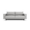 AUSKLAPPBARES-SOFA mit Bettkasten Caro aus strukturiertem Stoff hellgrau 3 Sitzplätze - Hellgrau, Textil (97/93/236cm) - Micadoni