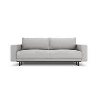 AUSKLAPPBARES-SOFA mit Bettkasten Caro aus strukturiertem Stoff hellgrau 3 Sitzplätze - Hellgrau, Textil (97/93/236cm) - Micadoni