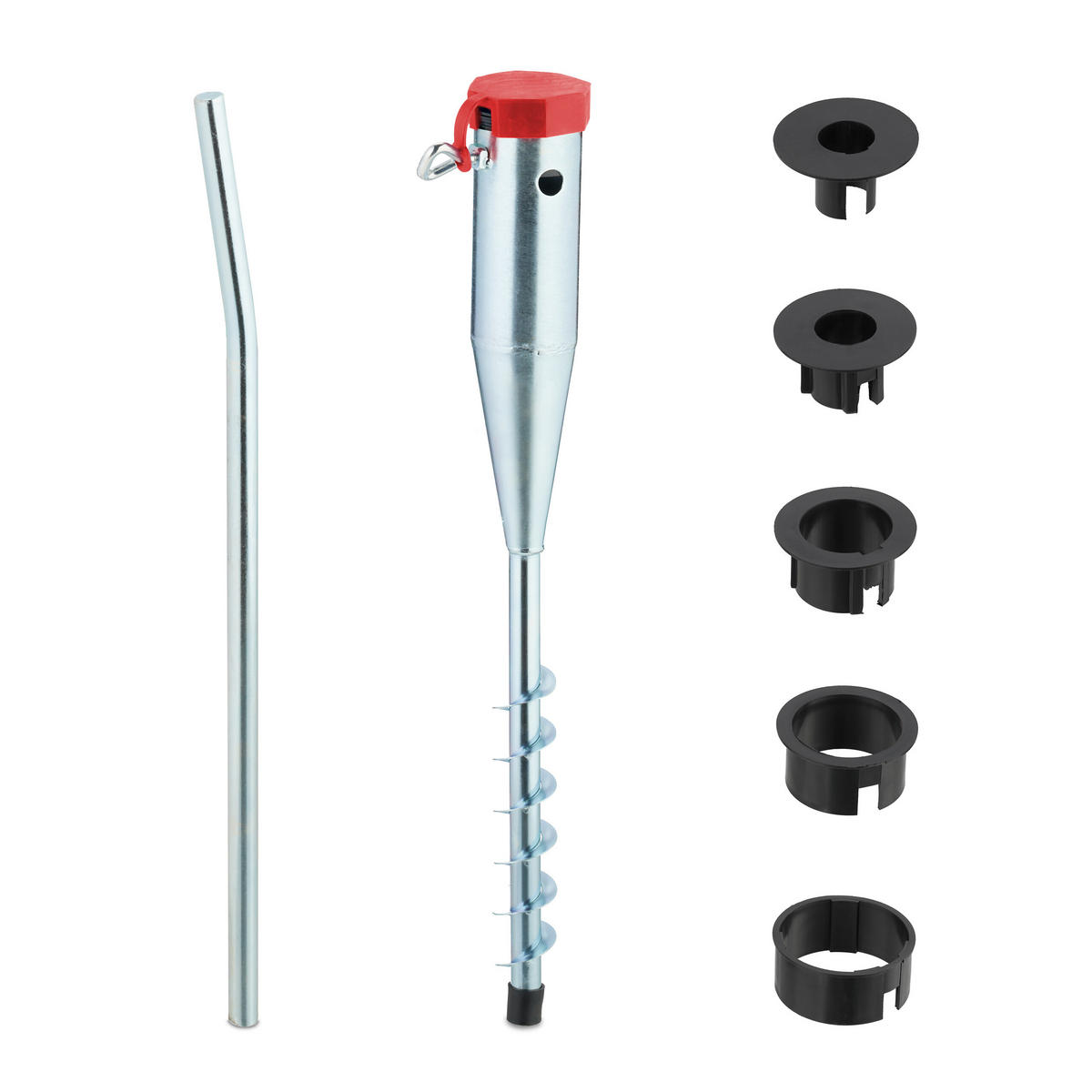 TALNA spona - srebrne barve/rdeča, kovina/umetna masa (7/56/10cm) - Relaxdays