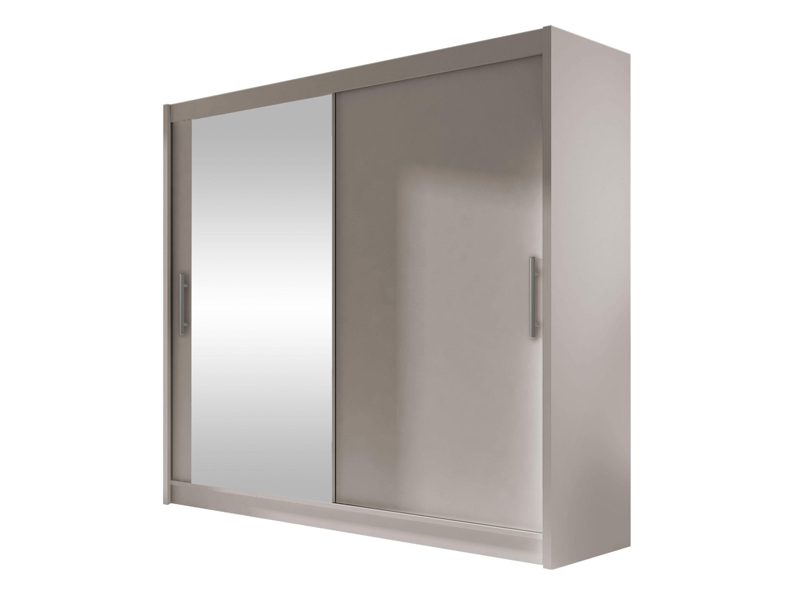 KLEIDERSCHRANK London VI - Kaschmir/Silberfarben, Holzwerkstoff/Kunststoff (180/215/58cm) - MIRJAN24