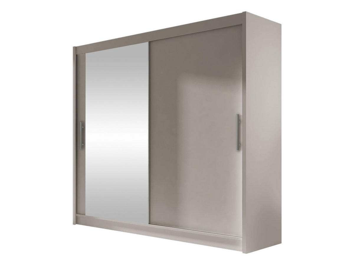 KLEIDERSCHRANK London VI - Kaschmir/Silberfarben, Holzwerkstoff/Kunststoff (180/215/58cm) - MIRJAN24