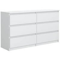 KOMMODE mit 6 Schubladen Weiß 100x39x78 cm - Weiß, Holzwerkstoff (100/78.5/39cm) - MebLocker