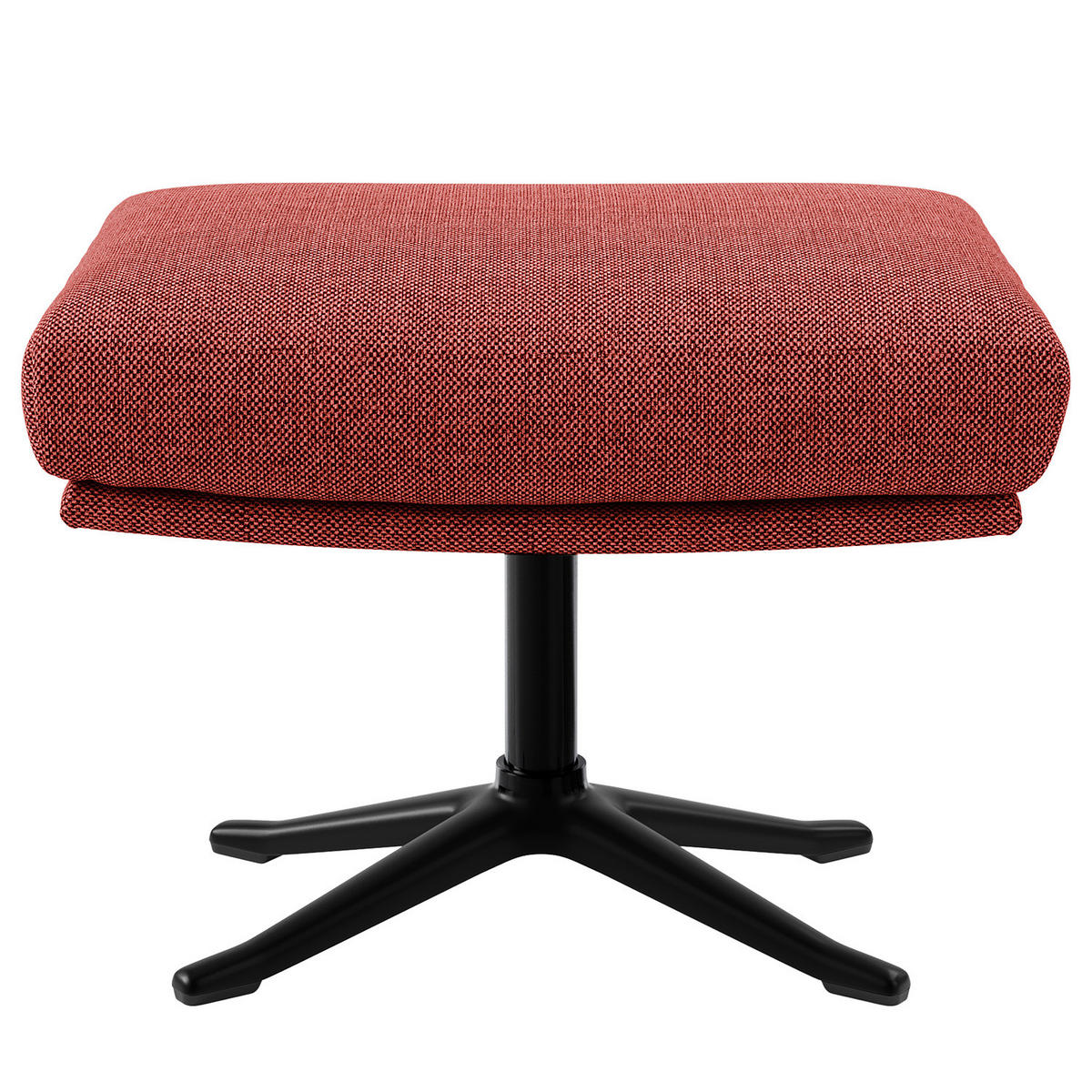 HOCKER mit Kreuzfuß - Rot/Schwarz, Textil/Metall (54/41/41cm) - home24
