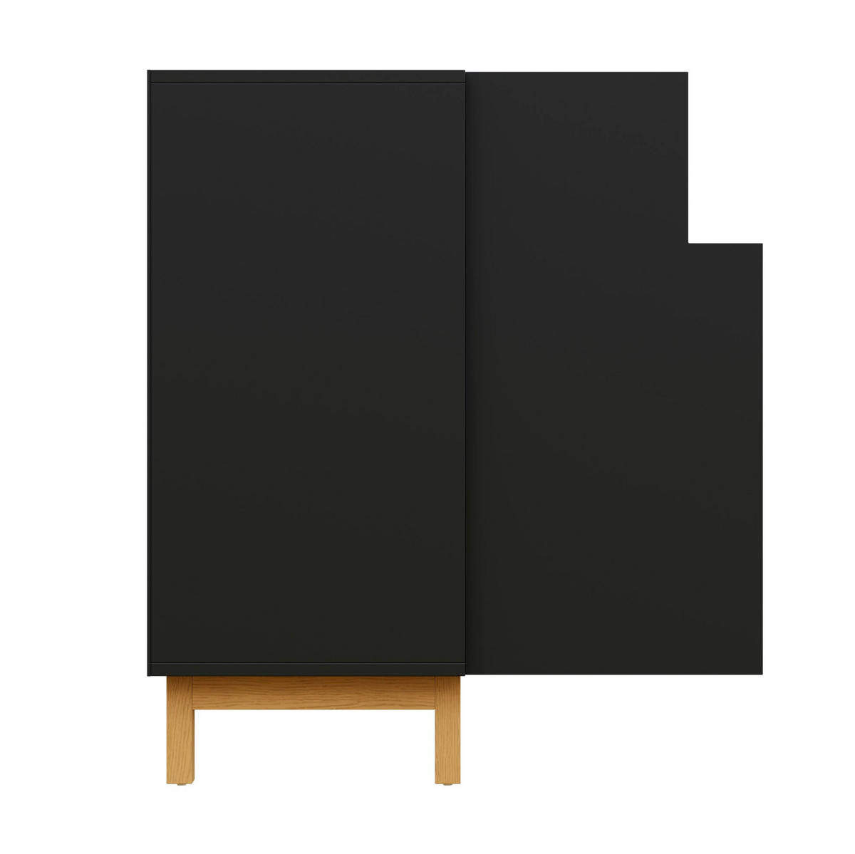 KOMMODE aus Spanplatte 120,5x42x96cm in Schwarz mit 3 Türen - Schwarz, Holzwerkstoff (120.5/96/42cm) - Modfu