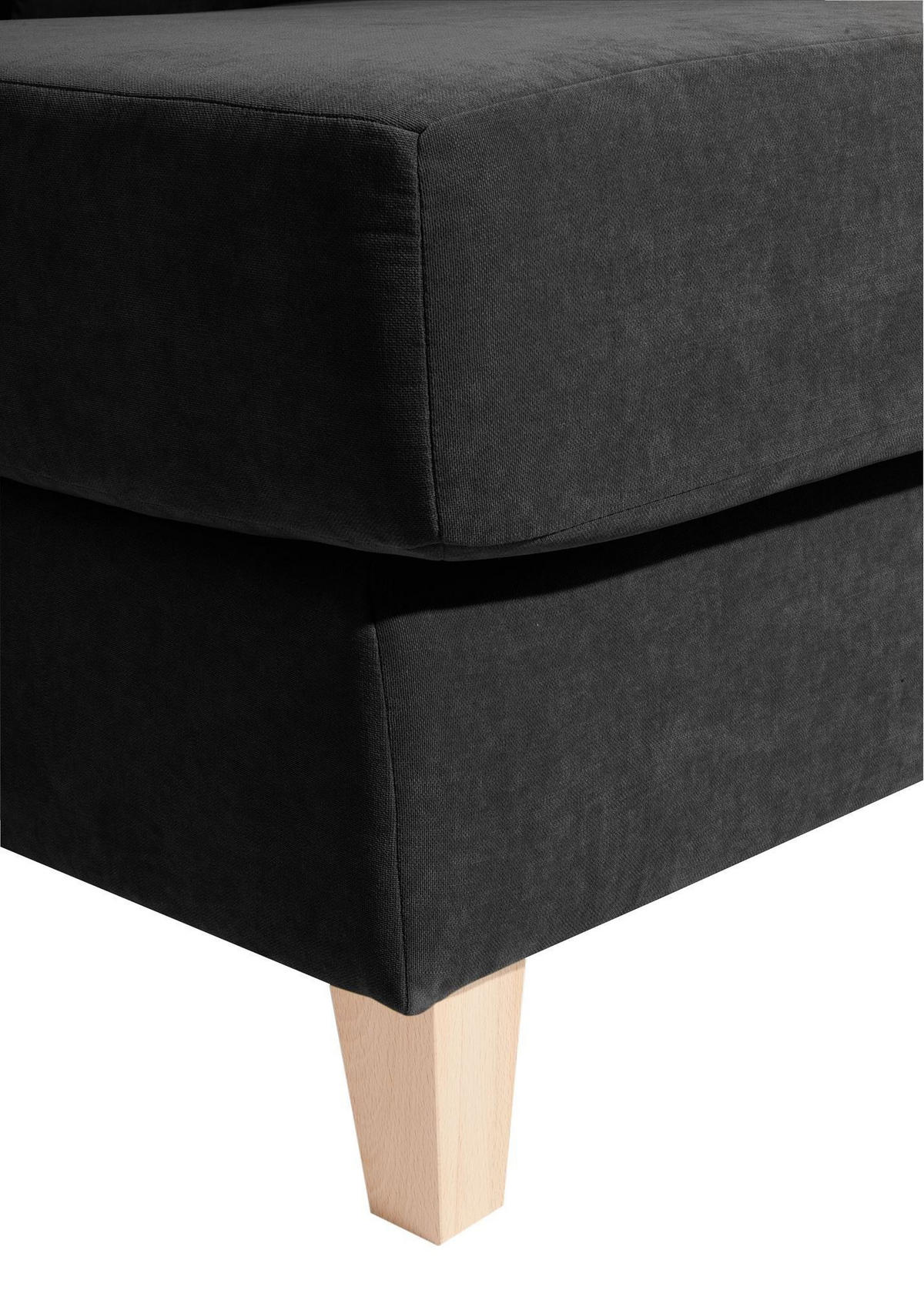 SESSEL XXL Karil Bezug Veloursstoff Buche natur / schwarz - Schwarz, Kunststoff (136/107/142cm) - 58aufmkessel