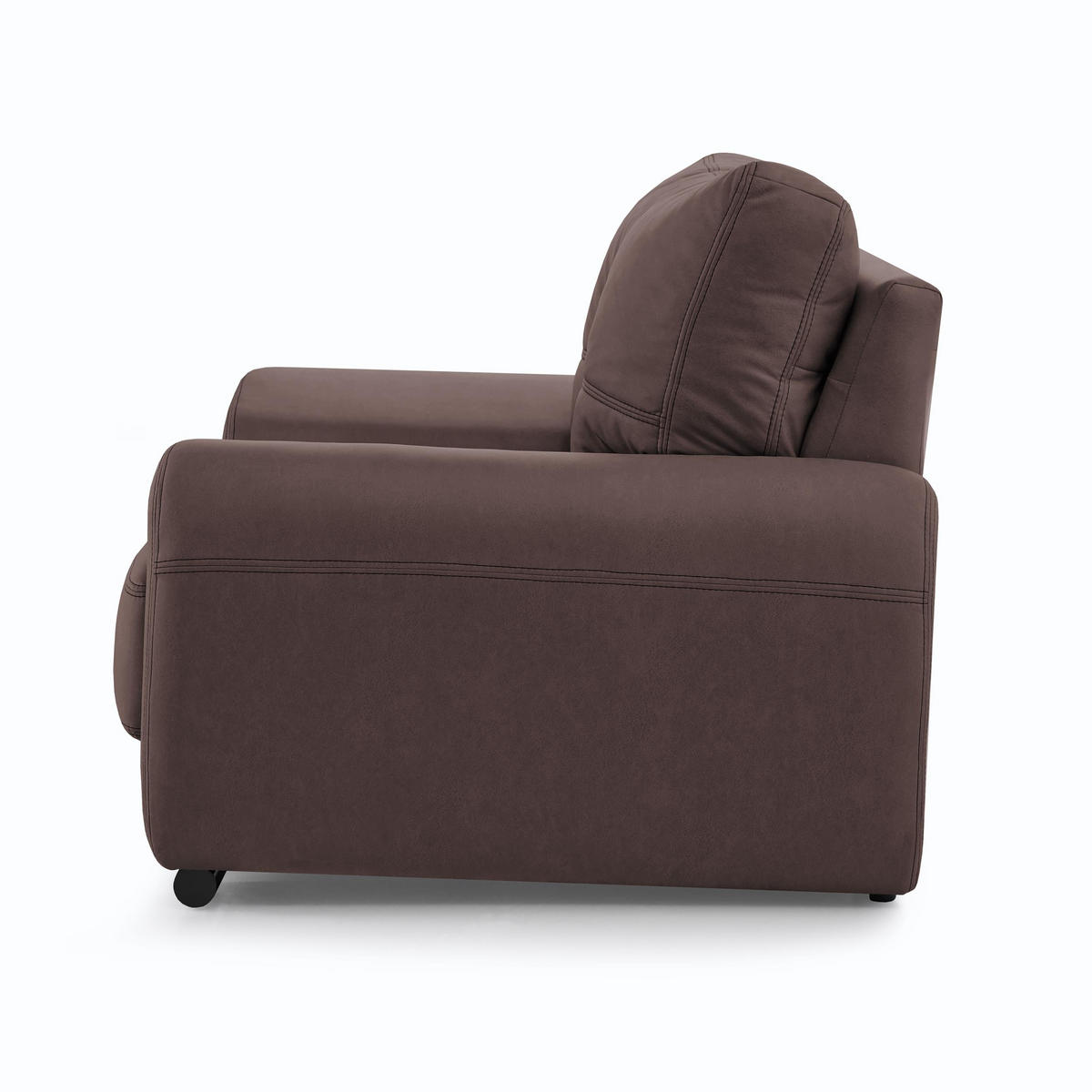3-SITZER SOFA Omega aus Kunstleder, Dunkelbraun - Dunkelbraun/Schwarz, Leder (225/88/98cm) - Beautysofa