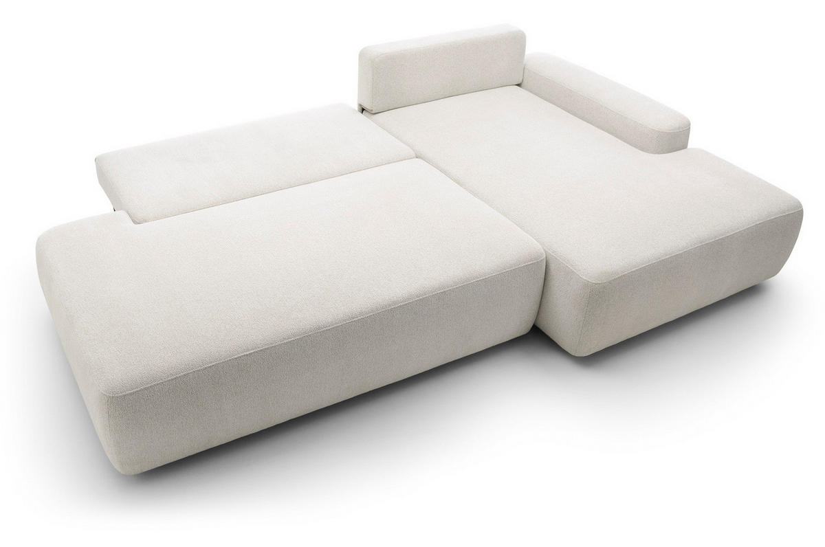 ECKSOFA 275 cm mit Schlaffunktion Orea O, Rechts, Creme - Creme, Holz (164/276cm) - Emporius