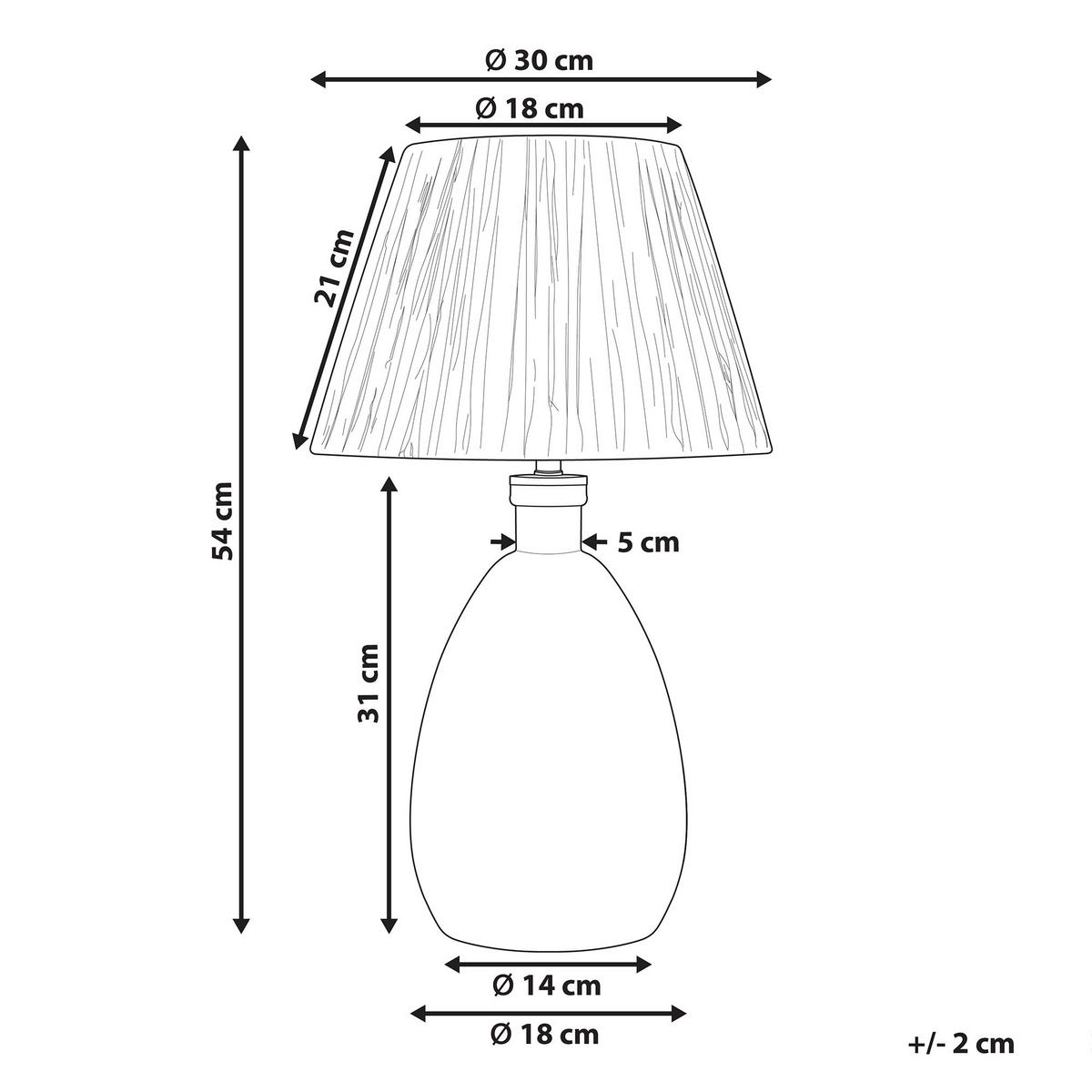 TISCHLAMPE Blanco 30/30/54 cm - Naturfarben, Glas (30/30/54cm) - Beliani