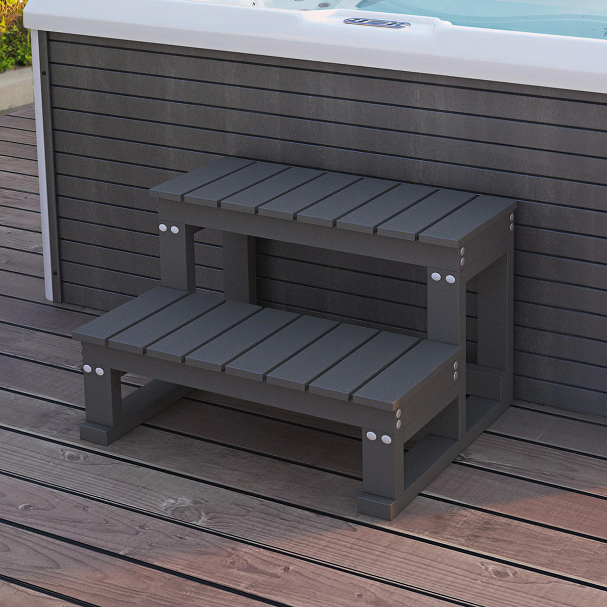 OUTDOOR WHIRLPOOL MASI - Anthrazit, Kunststoff (62/40/54cm) - Home Deluxe