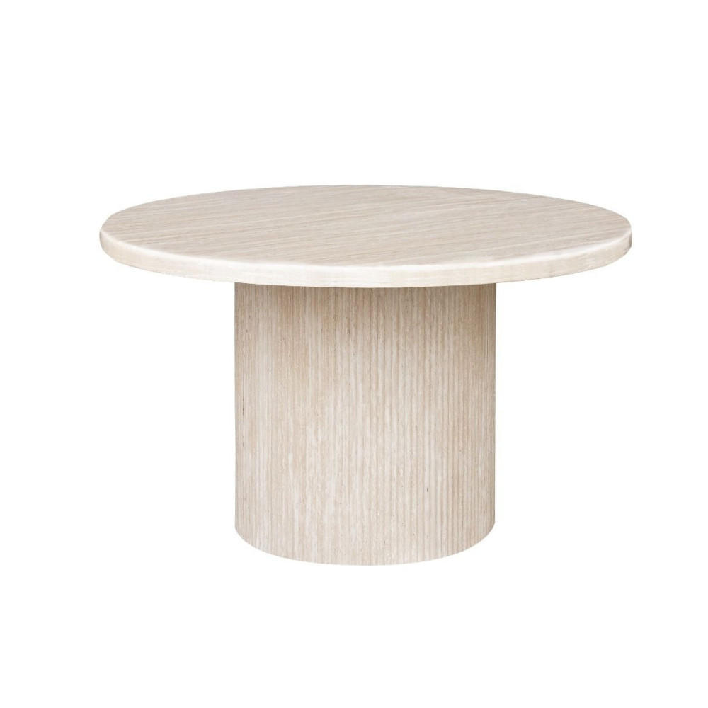 ESSTISCH Trivento beige oval Travertin Optik 130/75 cm - Beige, Holz/Stein (130/130/75cm) - alesvelt
