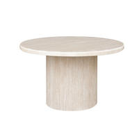 ESSTISCH Trivento beige oval Travertin Optik 130/75 cm - Beige, Holz/Stein (130/130/75cm) - alesvelt