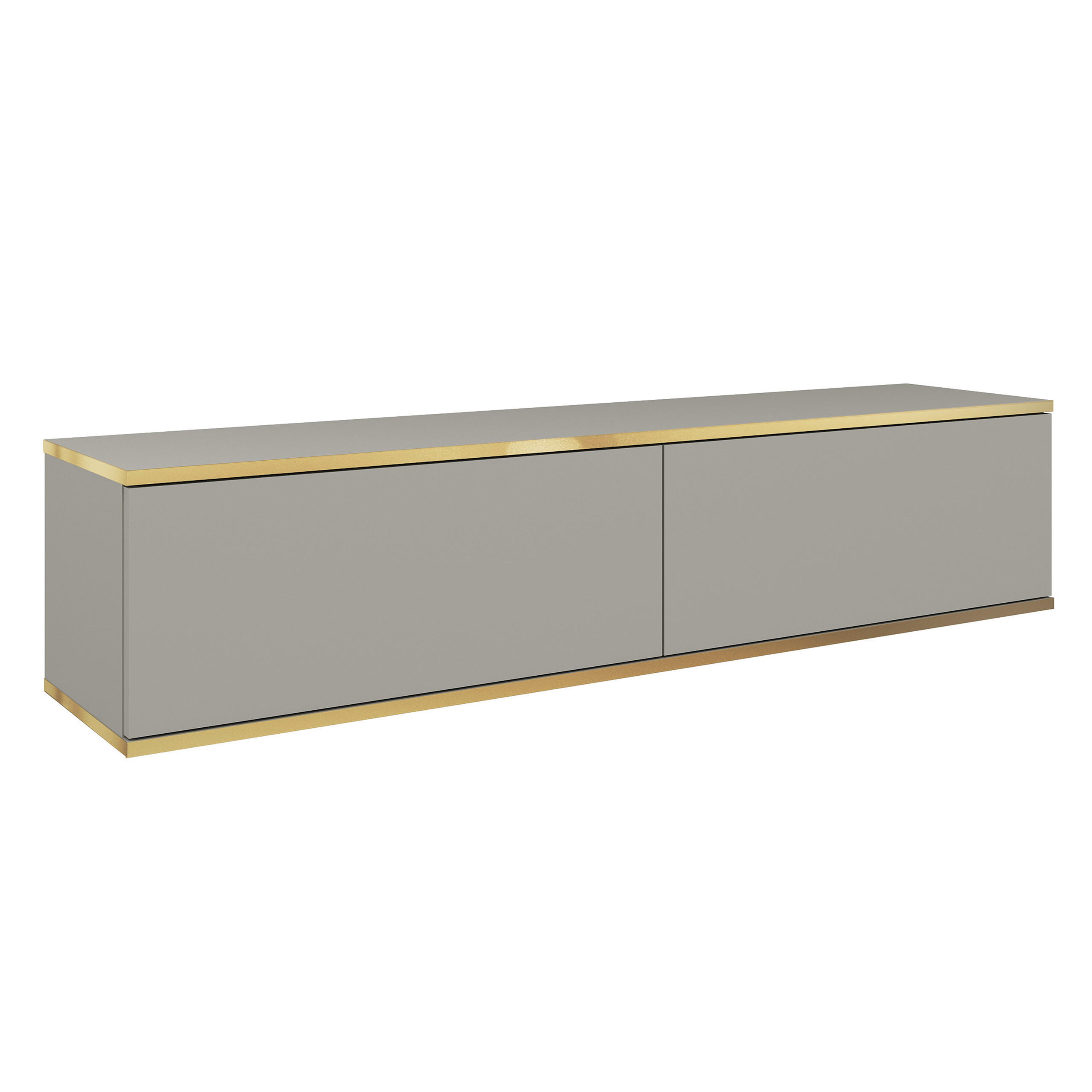 LOWBOARD VENEZIA 135x32x30 cm mit 2 Türen Grau - Grau, Holzwerkstoff (135/30/32cm) - MASSENO