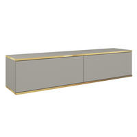 LOWBOARD VENEZIA 135x32x30 cm mit 2 Türen Grau - Grau, Holzwerkstoff (135/30/32cm) - MASSENO